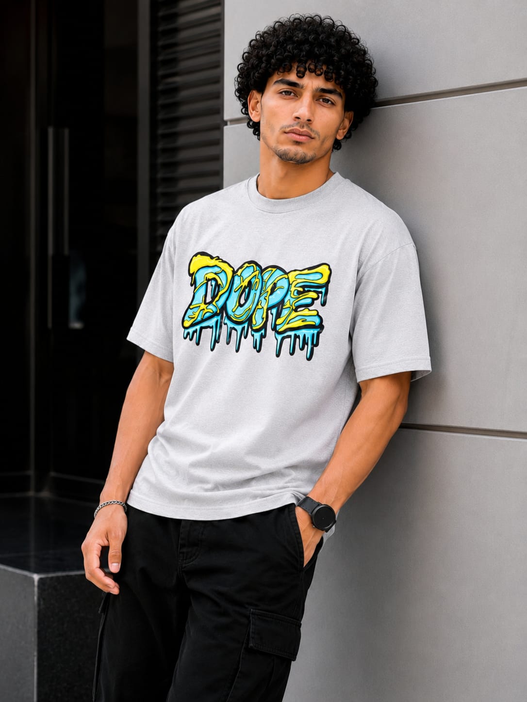 Men's Graphic Printed T Shirt | Grey Regular Fit Round Neck Casual T Shirt for Men