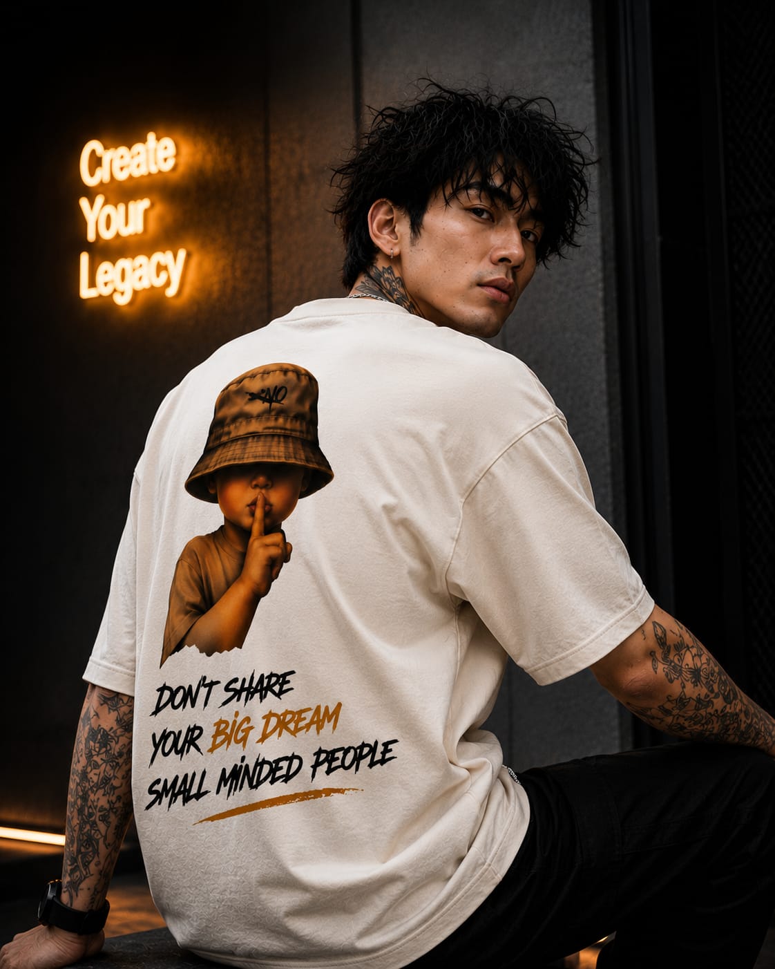 Eveliy Oversized Graphic T-Shirt for Men | Streetwear Printed Cotton Tee
