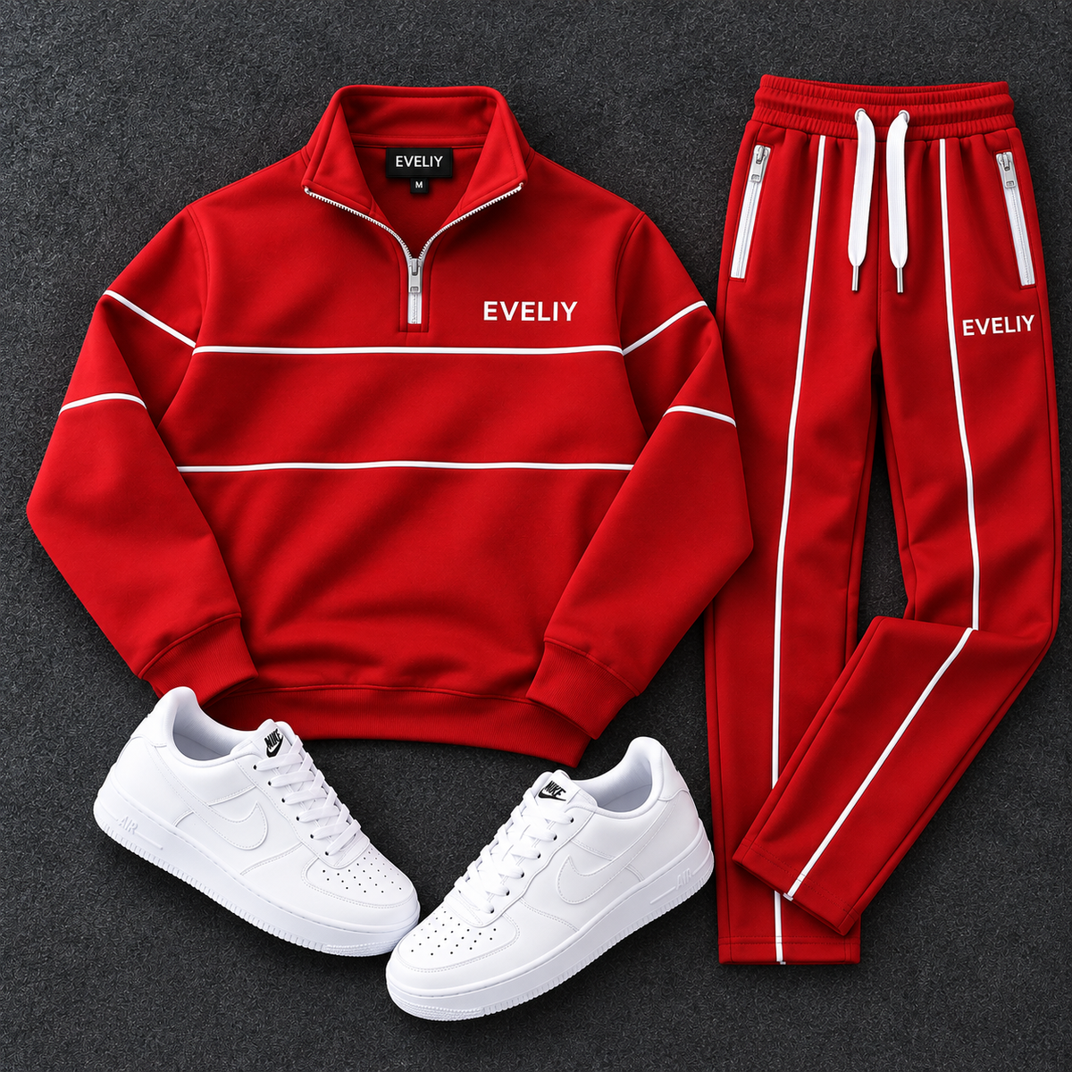 EVELIY 320 GSM Cotton Fleece Premium Tracksuit for Men