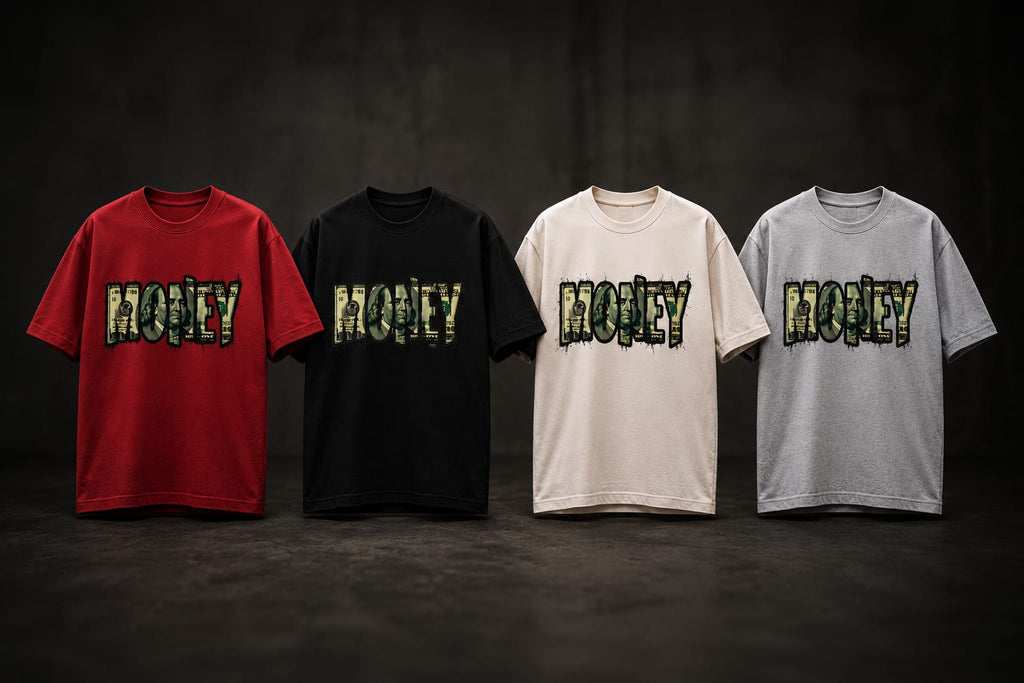 Oversized Graphic T-Shirt for Men | Dollar Print Streetwear Drop Shoulder Tee | EVELIY