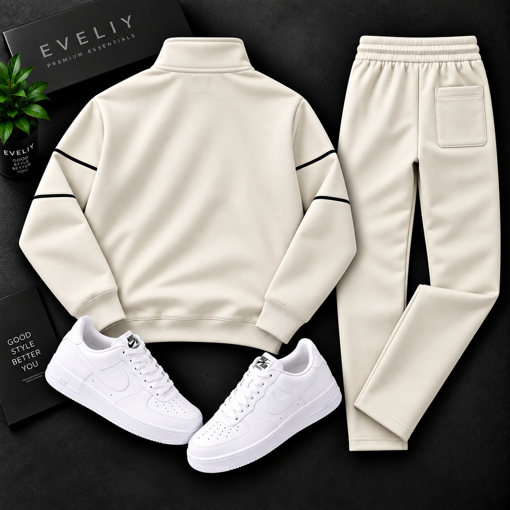 EVELIY 320 GSM Cotton Fleece Premium Tracksuit for Men