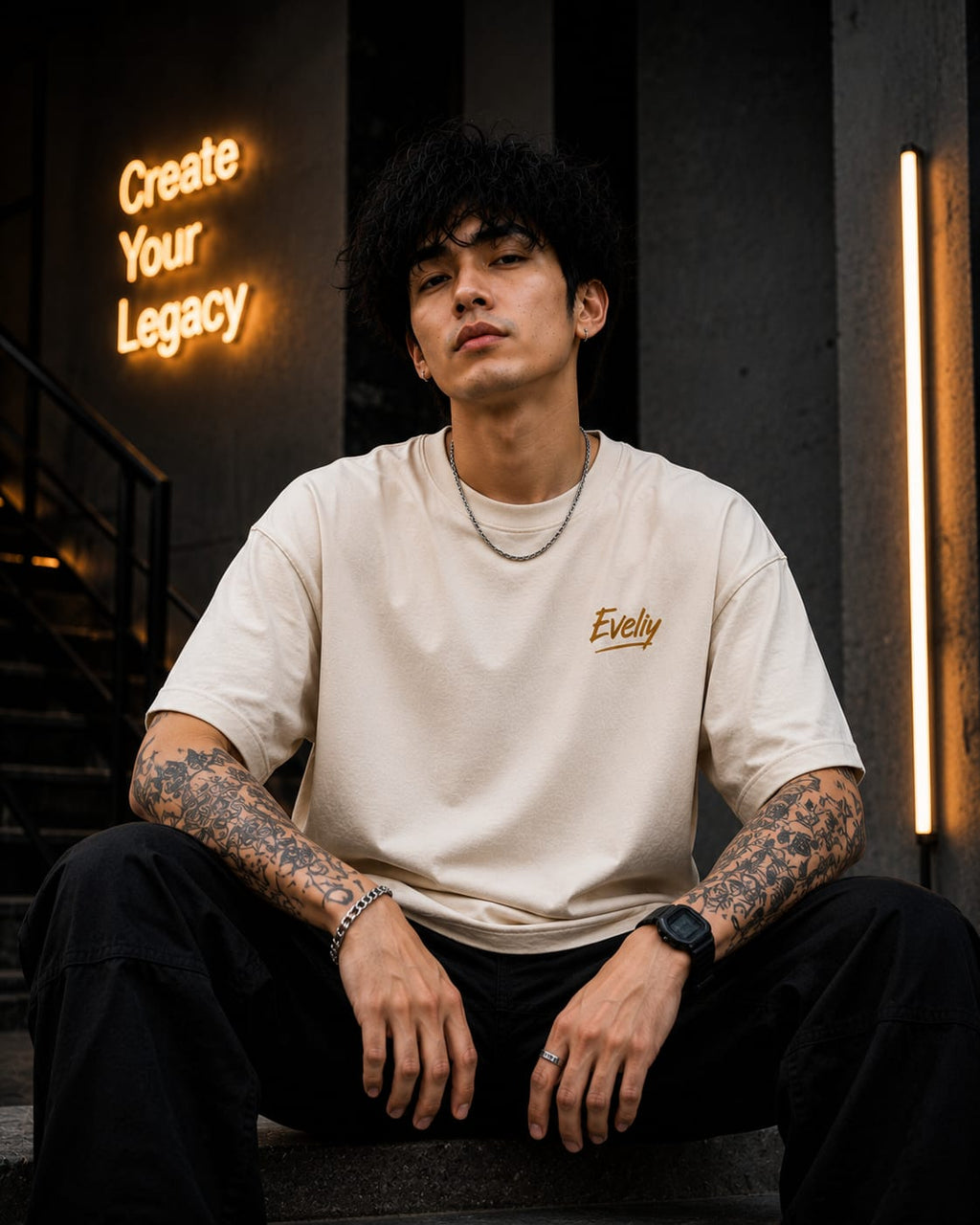Eveliy Oversized Graphic T-Shirt for Men | Streetwear Printed Cotton Tee