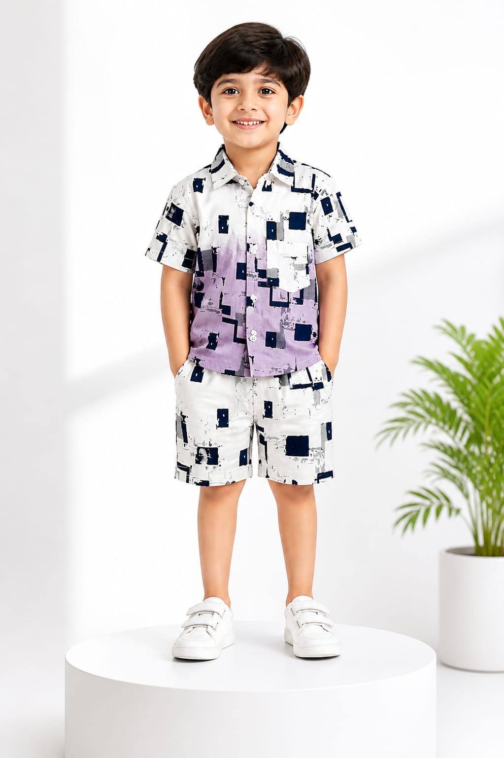 Boys Printed Co-Ord Set for Kids | Stylish Half Sleeve Shirt & Shorts Set for Boys Online India