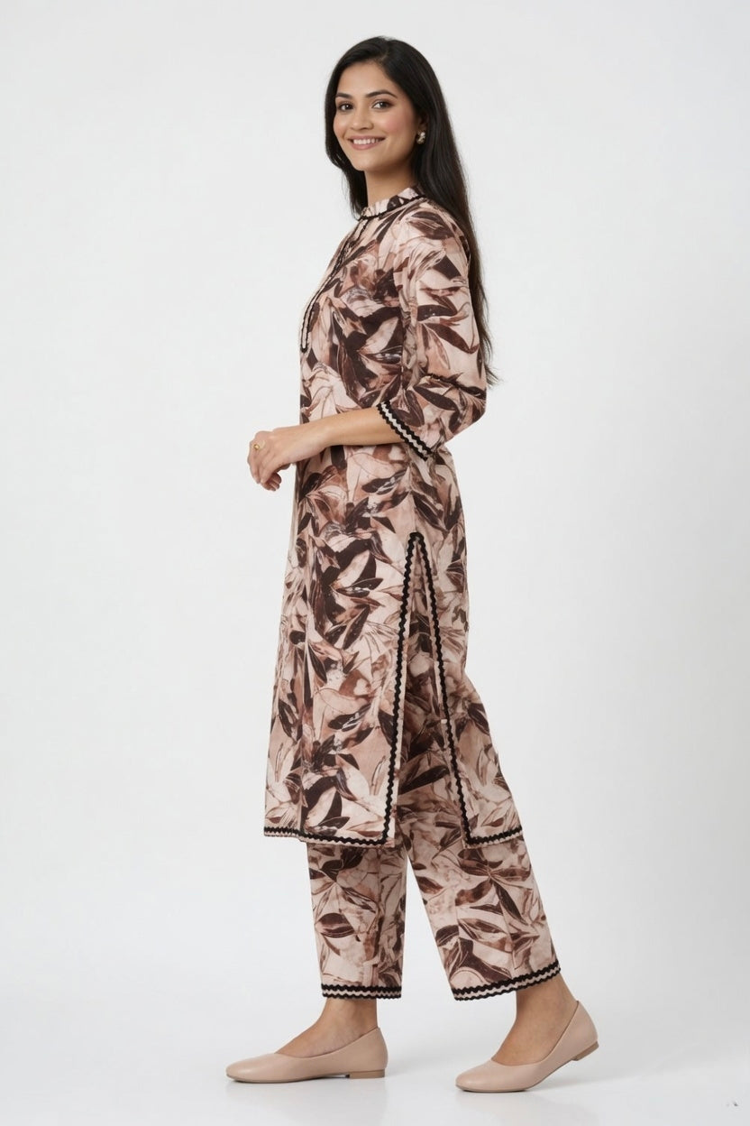 EVELIY Women’s Printed Kurta Pant Set | Stylish Floral Kurti with Pants | Casual & Ethnic Wear for Women
