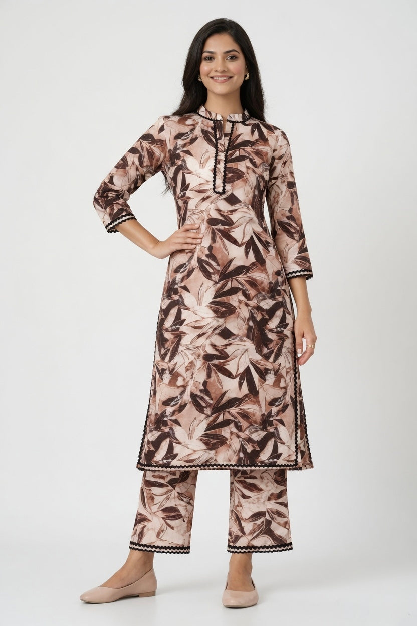 EVELIY Women’s Printed Kurta Pant Set | Stylish Floral Kurti with Pants | Casual & Ethnic Wear for Women