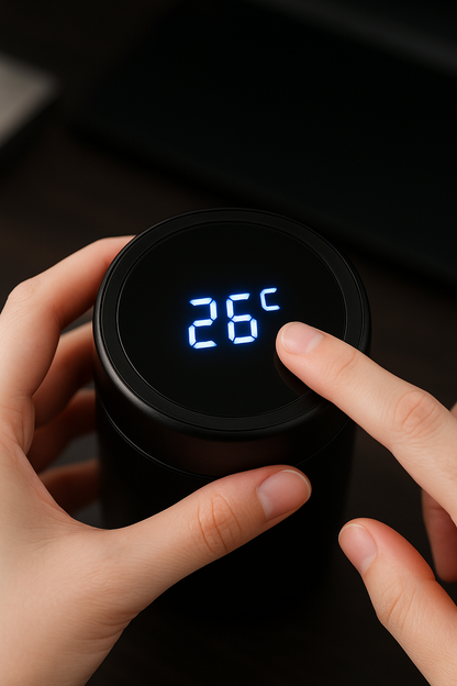 Smart Temperature Display Water Bottle | Stainless Steel Vacuum Insulated Hot &amp; Cold Flask | 500ml Leak-Proof Thermos Bottle for Office, Gym, Travel