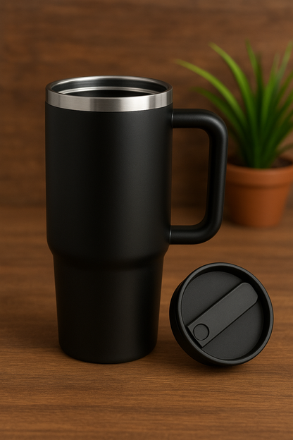 Premium Stainless Steel Insulated Tumbler With Straw &amp; Handle | Hot &amp; Cold Travel Mug&nbsp;