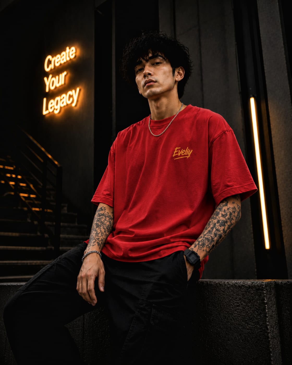 Eveliy Oversized Graphic T-Shirt for Men | Streetwear Printed Cotton Tee