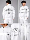 EVELIY Men's Premium White Tracksuit | Half Zip | Regular Fit | Cotton Fleece