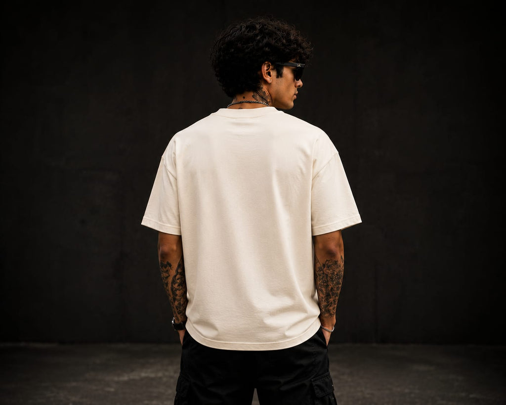 Oversized Graphic T-Shirt for Men | Dollar Print Streetwear Drop Shoulder Tee | EVELIY