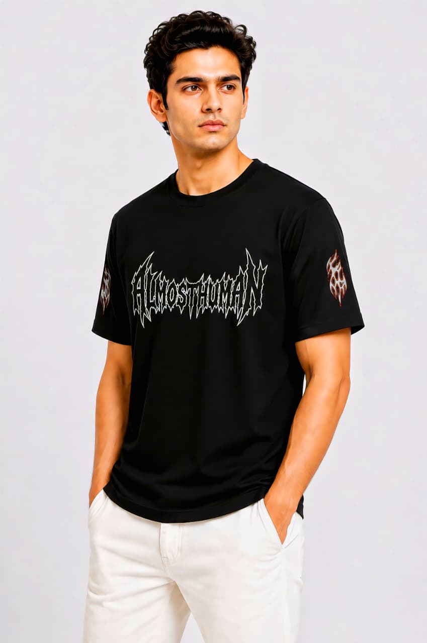 EVELIY Premium Crocodile Graphic T-Shirt for Men | Regular Fit Round Neck Cotton Casual Wear