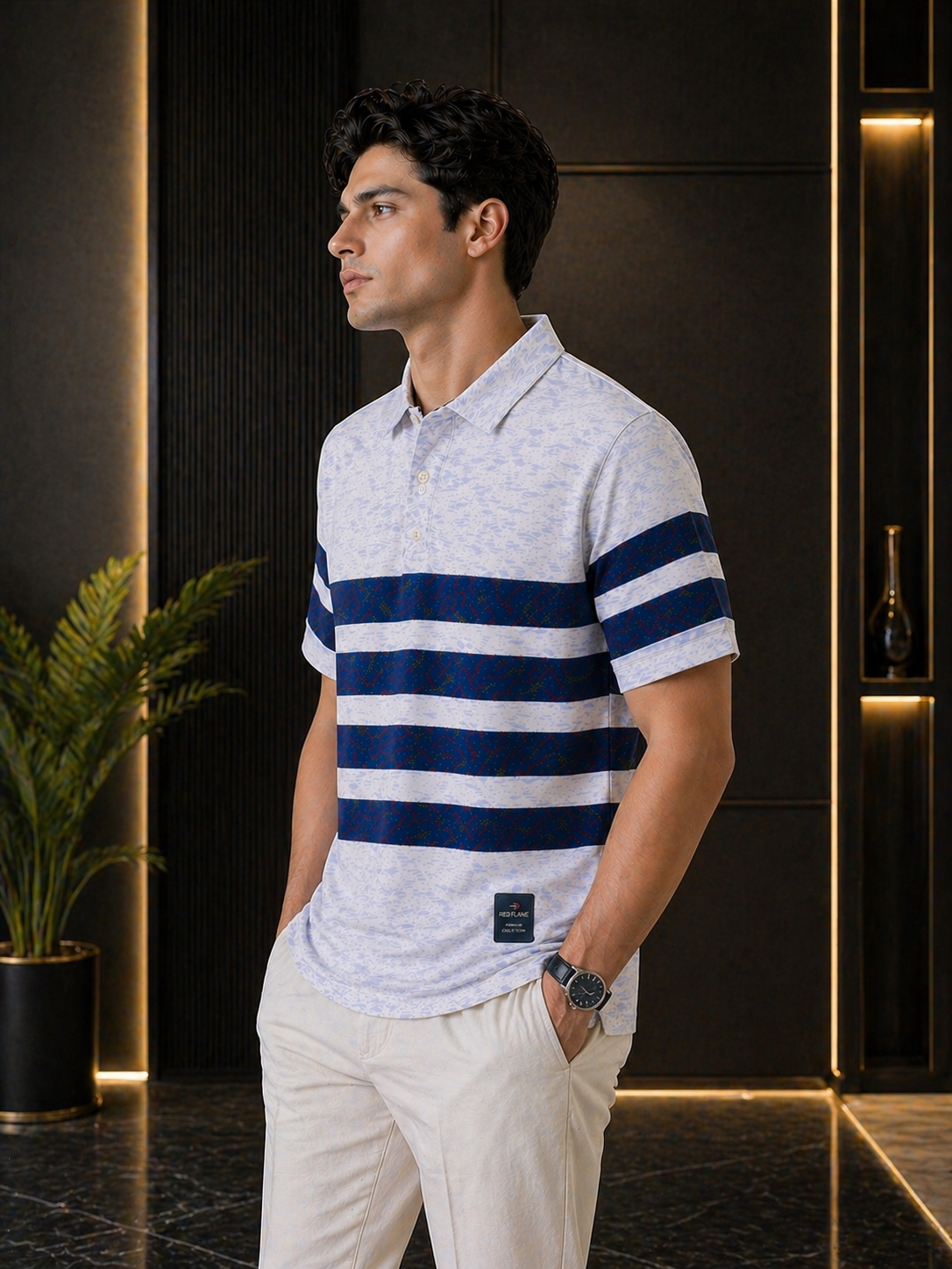 Men’s Premium Polo T-Shirt Cotton Blend | Stylish Striped Casual T-Shirt for Men | Comfortable Summer Wear
