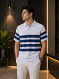 Men’s Premium Polo T-Shirt Cotton Blend | Stylish Striped Casual T-Shirt for Men | Comfortable Summer Wear