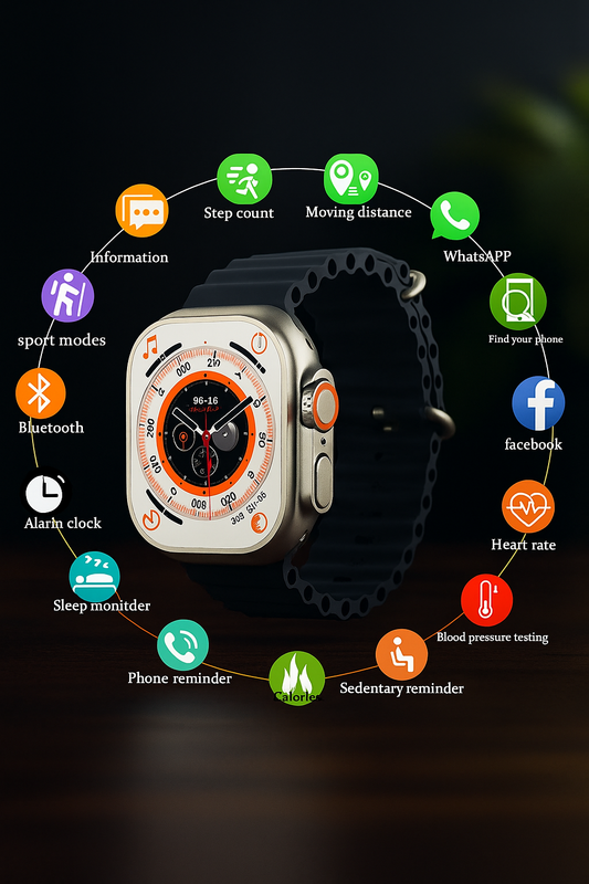 Eveliy T900 Ultra Smartwatch | HD Display, BT Calling, Fitness Tracker, Premium Look Smartwatch