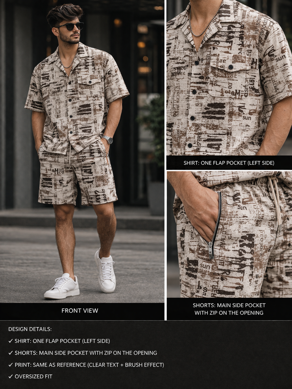 Men Printed Co-Ord Set Summer Outfit | Stylish Shirt & Shorts Set for Men | EVELIY India