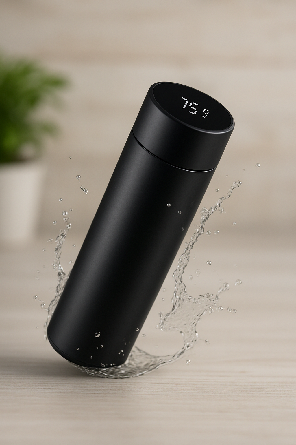 Smart Temperature Display Water Bottle | Stainless Steel Vacuum Insulated Hot &amp; Cold Flask | 500ml Leak-Proof Thermos Bottle for Office, Gym, Travel