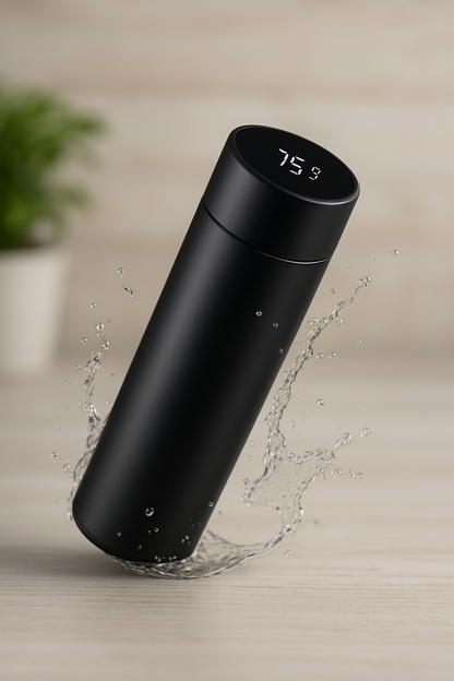 Smart Temperature Display Water Bottle | Stainless Steel Vacuum Insulated Hot &amp; Cold Flask | 500ml Leak-Proof Thermos Bottle for Office, Gym, Travel