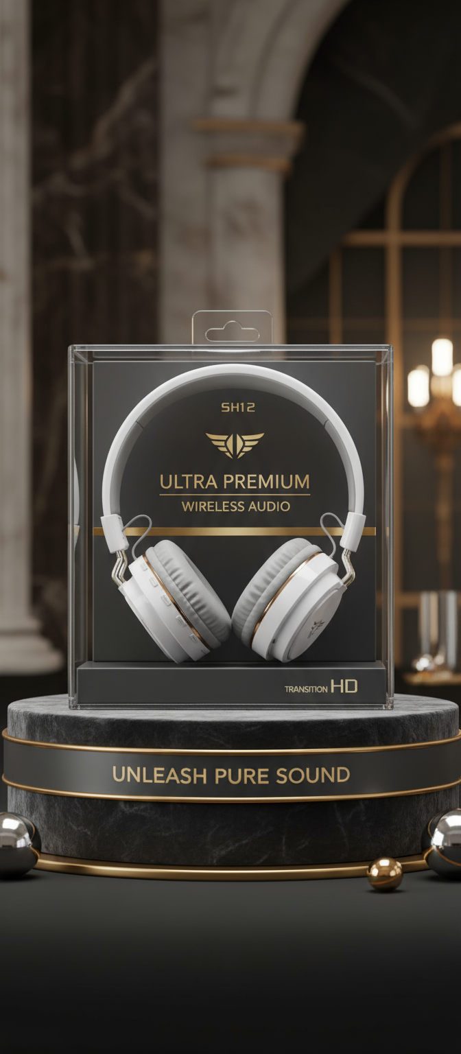 Eveliy HS12 Wireless Headphones for Music with Mic & Clear Calls Bluetooth